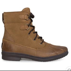 UGG Azaria Waterproof Leather Suede Ankle Boot Chestnut Women’s Size 7